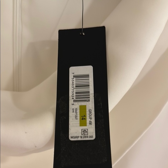 NWT Donna Karan Cream Sleeveless Cowl Neck Midi Dress sz 14 - Picture 4 of 5